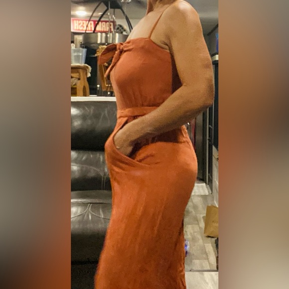 Roxy Pants & Jumpsuits | Roxy Rust Orange Ankle Length Tank Jumpsuit Romper - Picture 2 of 4